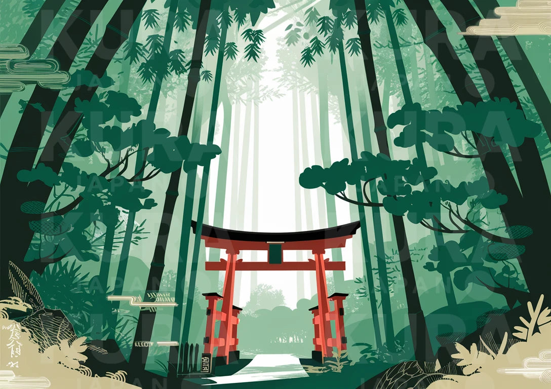 Affiche forêt japonaise