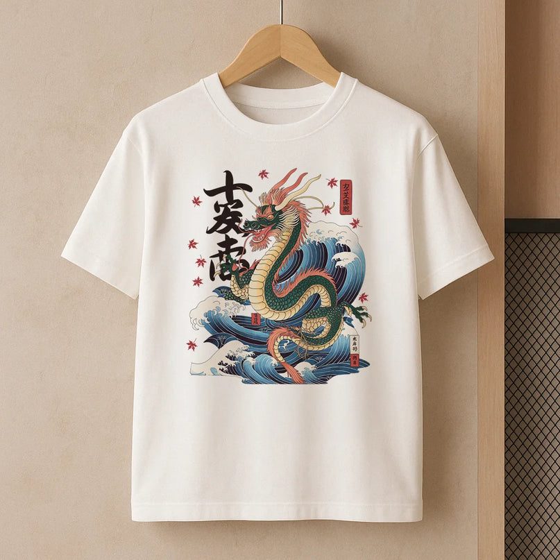 t shirt dragon japon 1 - FEMME
