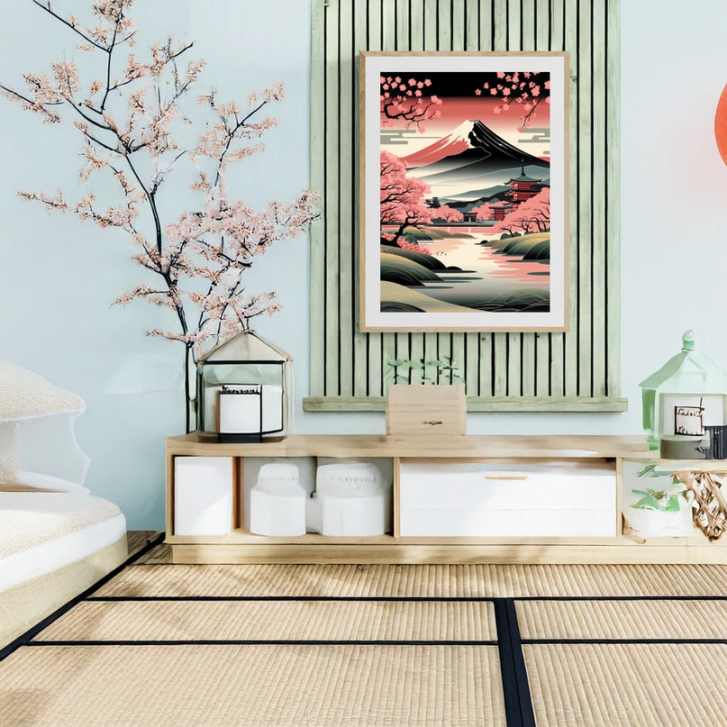 poster paysage japonais minimaliste