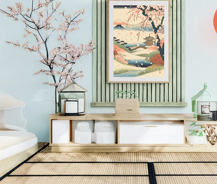 poster mural cerisier du japon