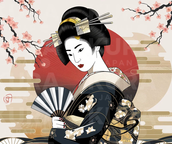 Tee Shirt Japonais T-shirt Art Japonais Ukiyo-e Motif Fleur De