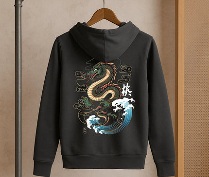 sweat rouge dragon japonais - FEMME