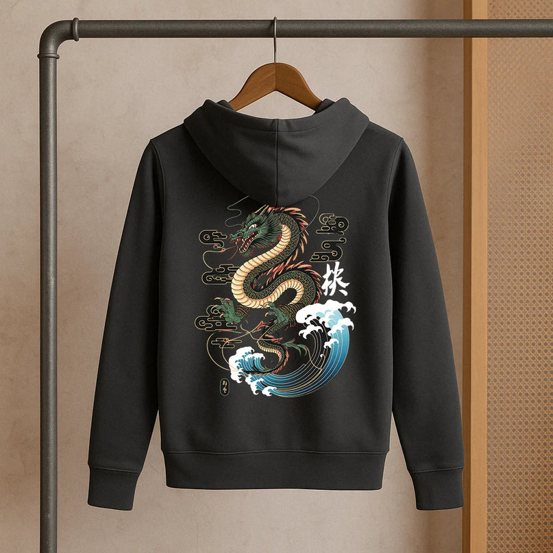 sweat rouge dragon japonais - FEMME