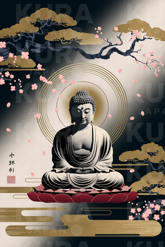Tableau bouddha japonais zen