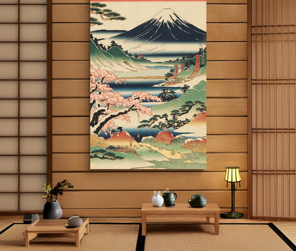 tableau japonais traditionnel mont fuji