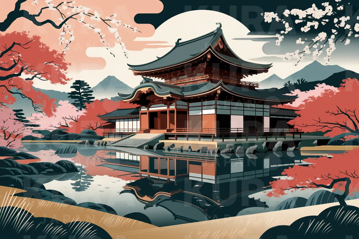 tableau temple japonais