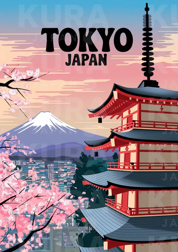 Affiche manga ambiance Tokyo Japon