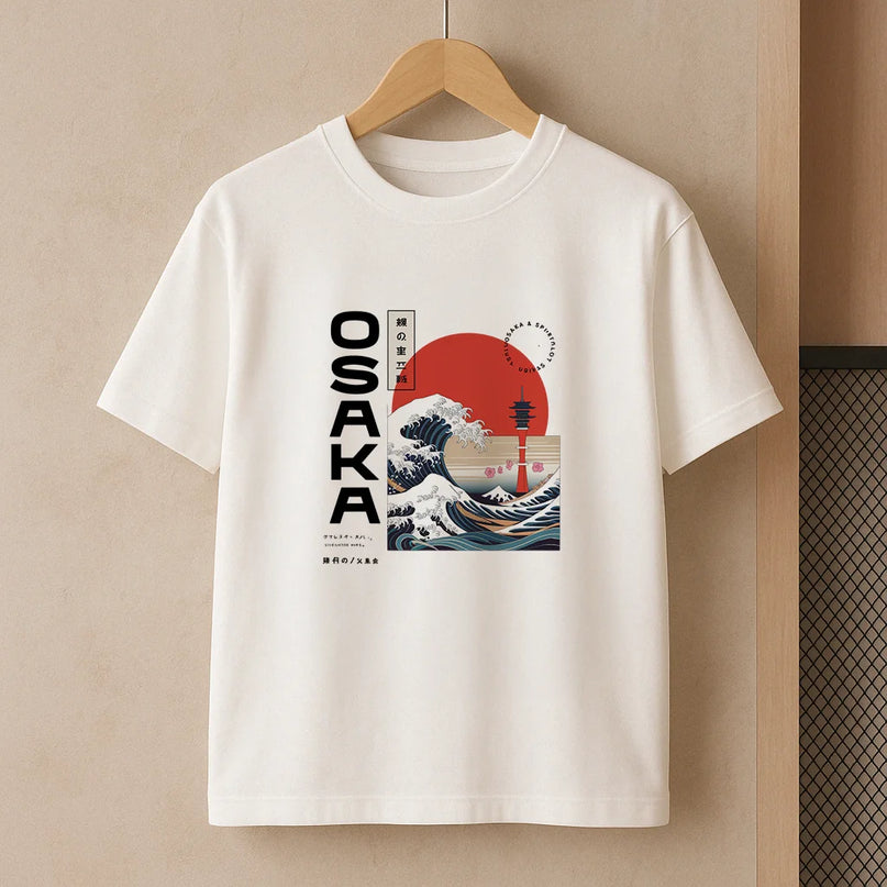 t shirt osaka typographie japonaise - FEMME