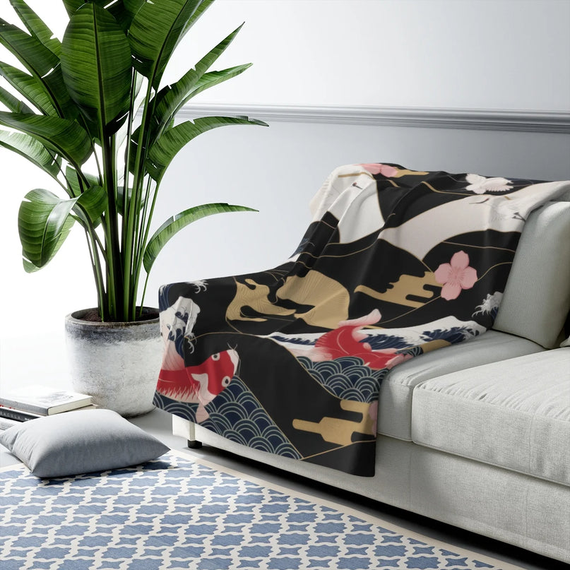 plaid motif japonais 1