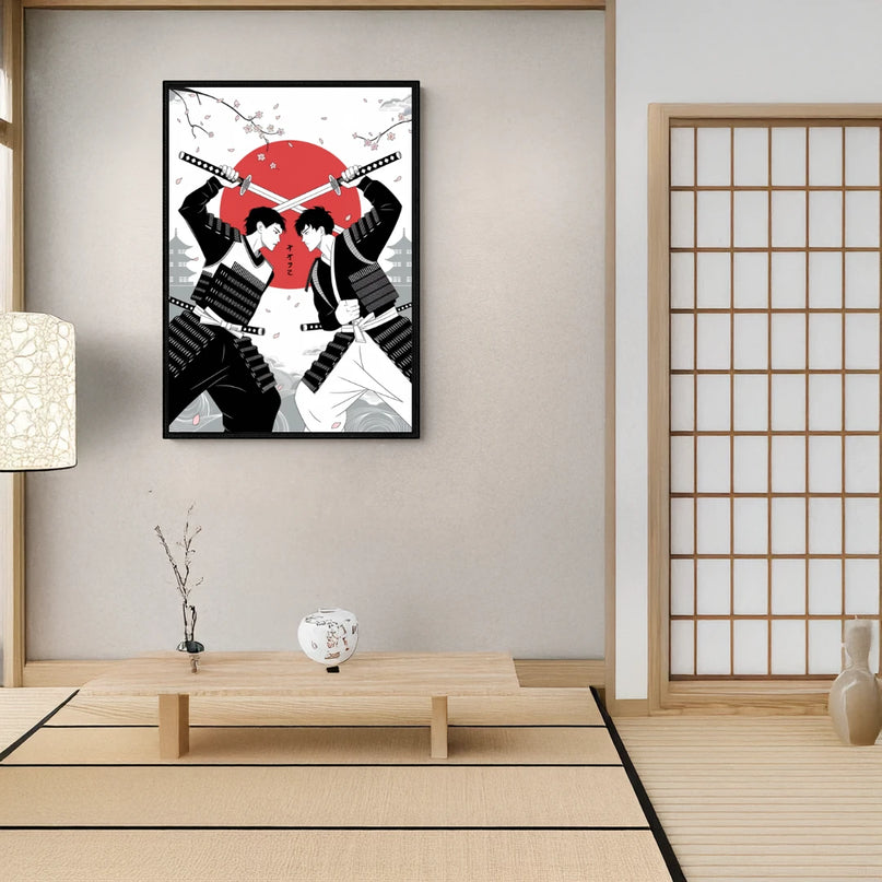 Affiche manga combat Japon