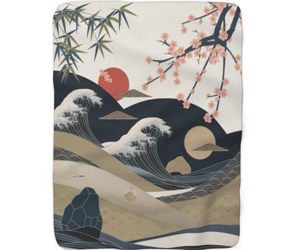 plaid motif japonais zen 1
