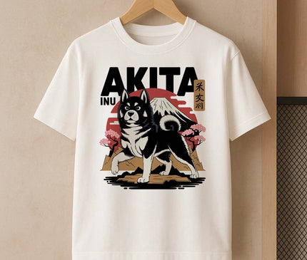t shirt illustration akita - FEMME