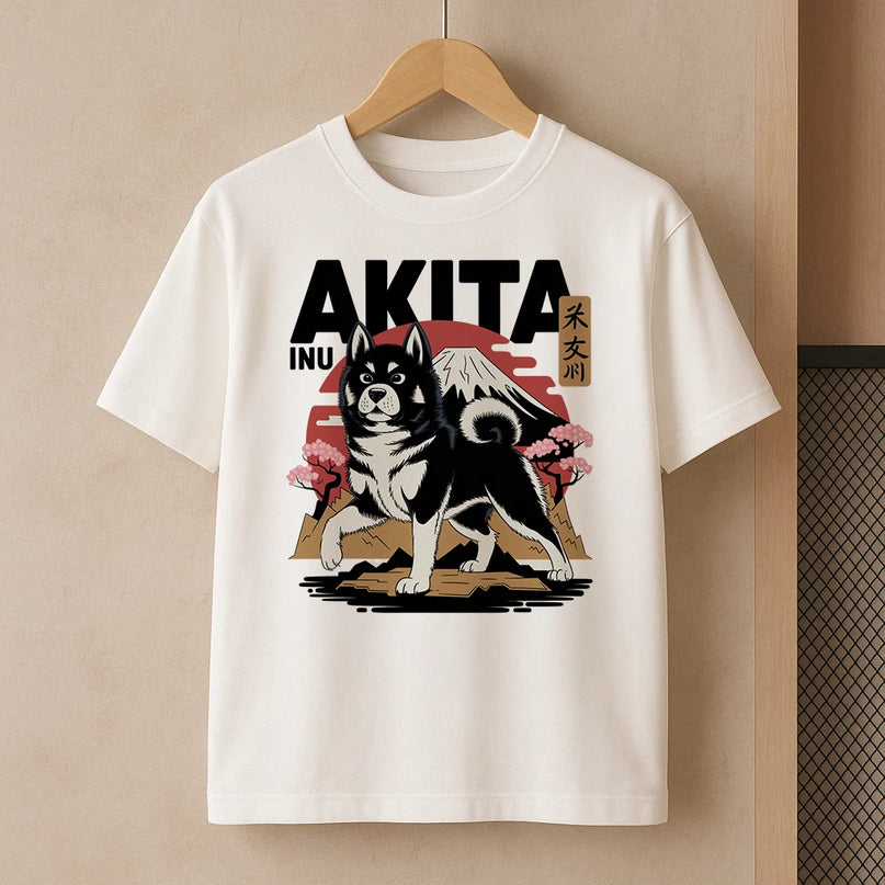 t shirt illustration akita - FEMME