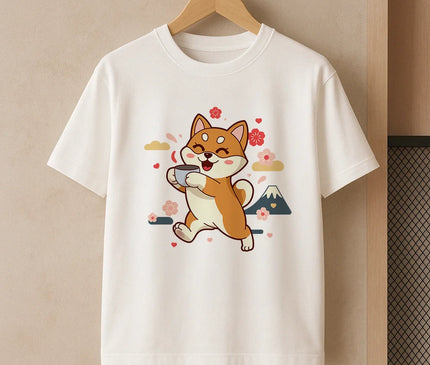 t shirt shiba inu mignon - FEMME