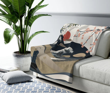 plaid motif japonais zen 1