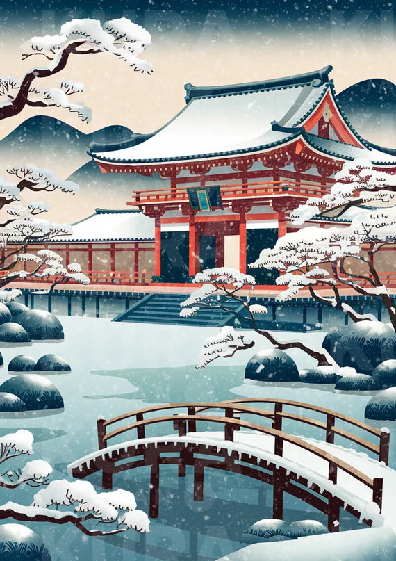Affiche hiver japonais