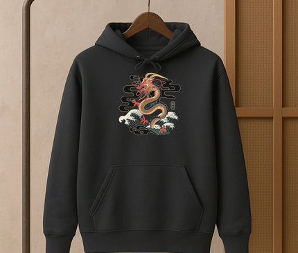 sweat rouge dragon japonais - FEMME