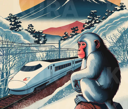 affiche metro japon singe