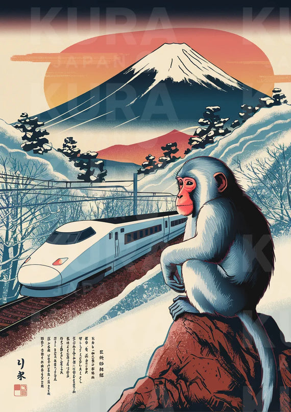 affiche metro japon singe