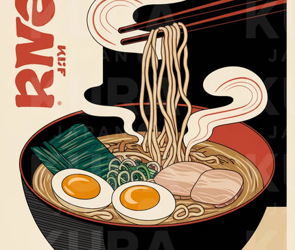 Affiche ramen avec œuf