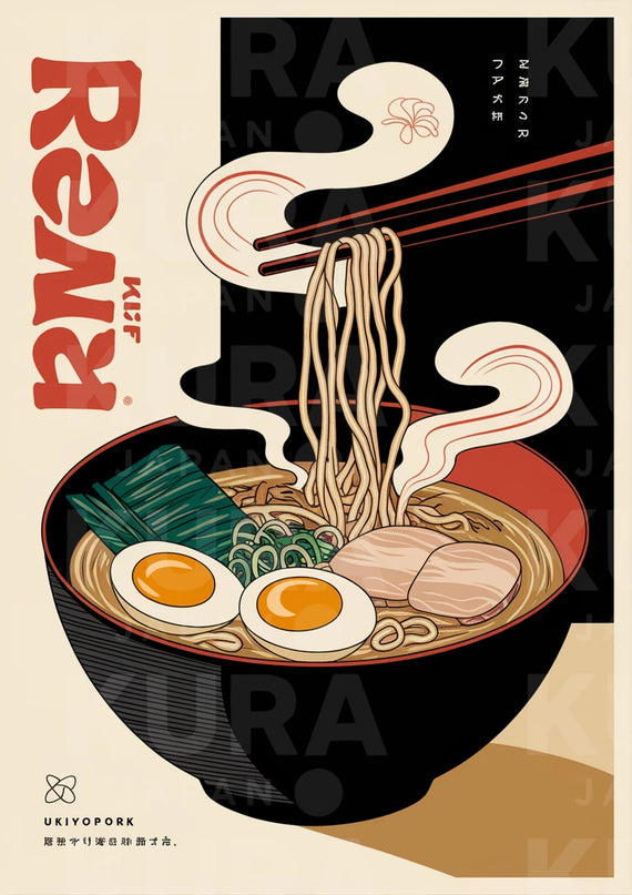 Affiche ramen avec œuf