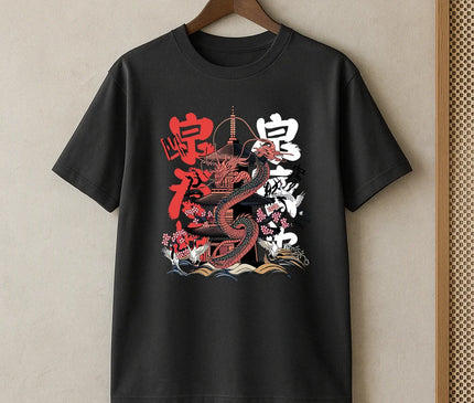 t shirt oversize imprime japonais - FEMME