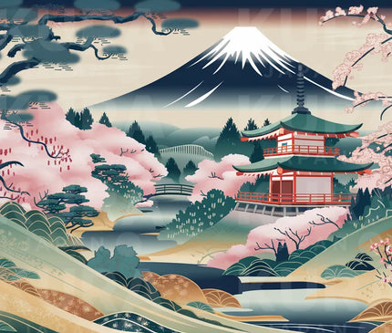 affiche paysage japonais