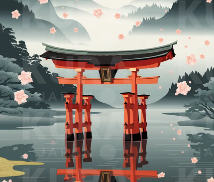 Affiche torii rouge