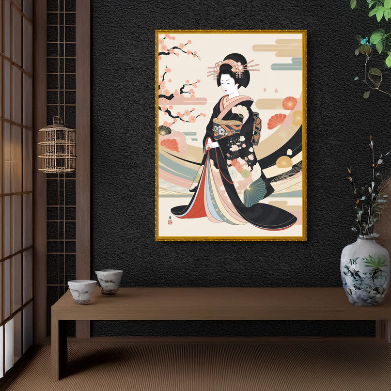 Affiche estampe geisha