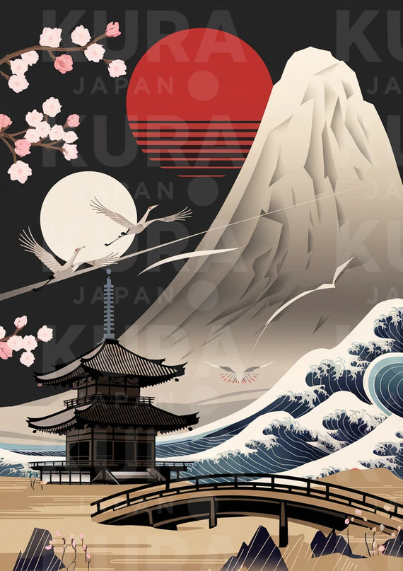 poster mural paysage japonais 1