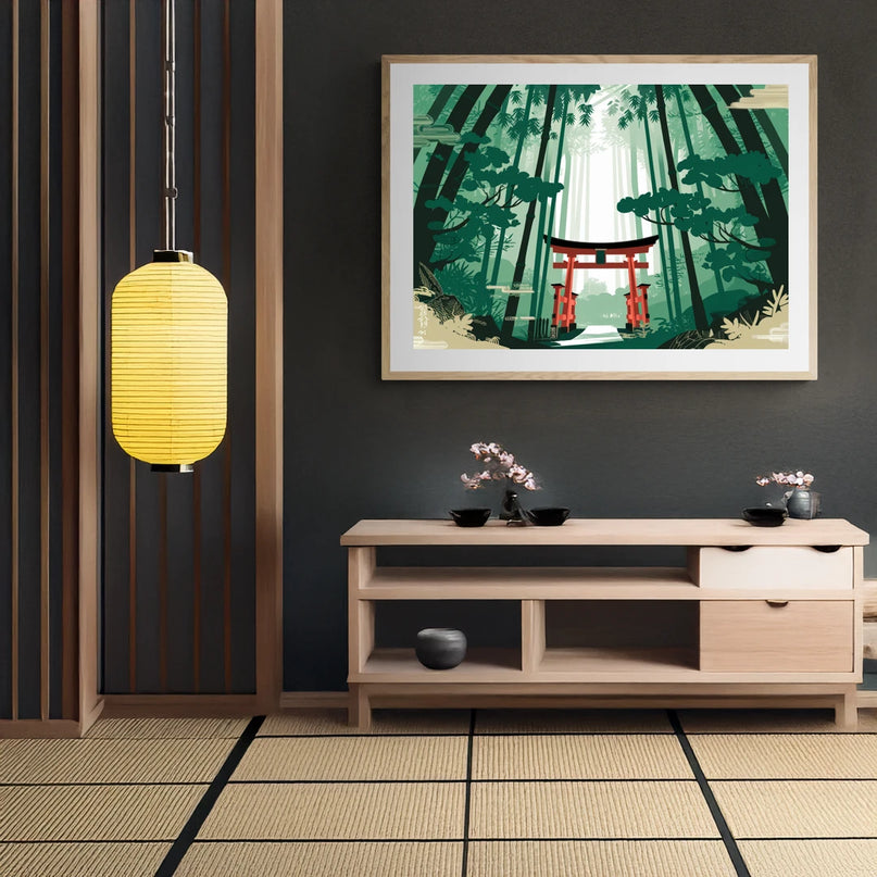 Affiche forêt japonaise