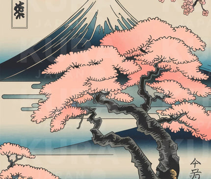 tableau peinture cerisier japonais