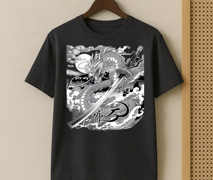T-shirt dragon style manga - HOMME