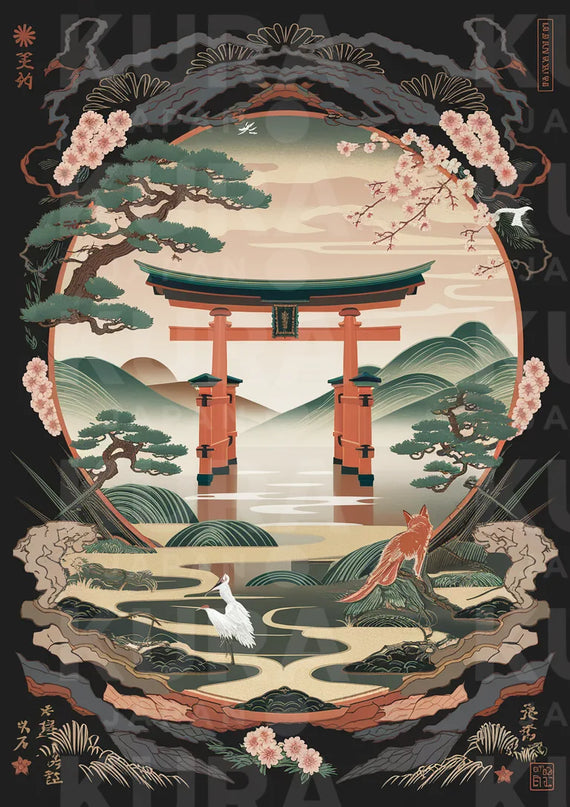 affiches japonaises vintage inspirations nature