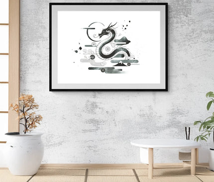 Affiche manga encre noire Japon