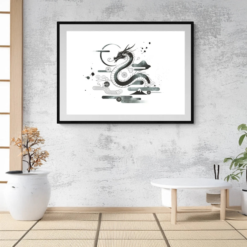 Affiche manga encre noire Japon