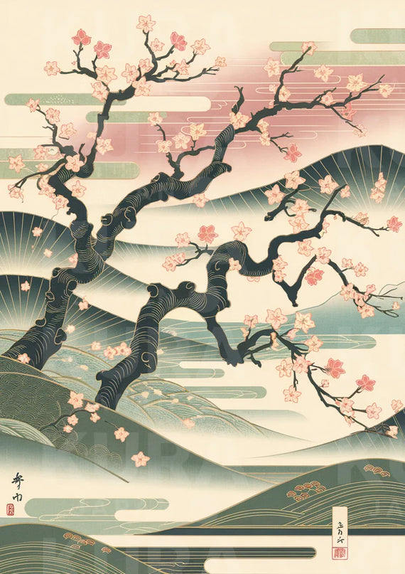poster cerisier japonais 1