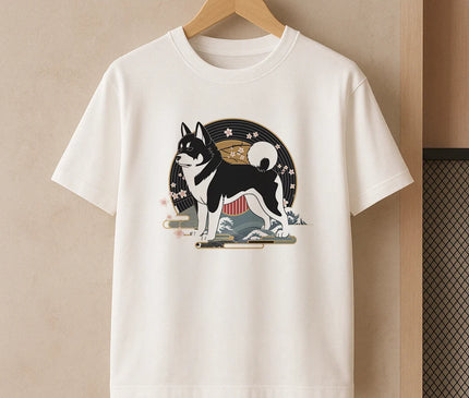 t shirt race de chien akita - FEMME