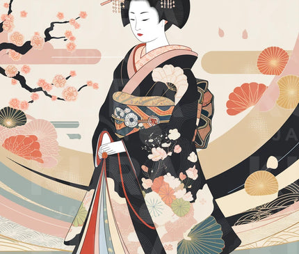 Affiche estampe geisha