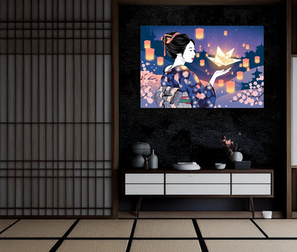 Tableau origami lanterne flottante