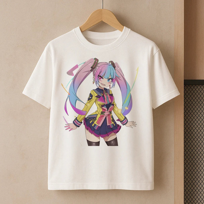 t shirt waifu colore - FEMME