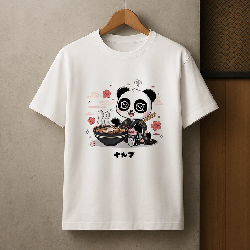 t shirt kawaii noir et blanc - HOMME