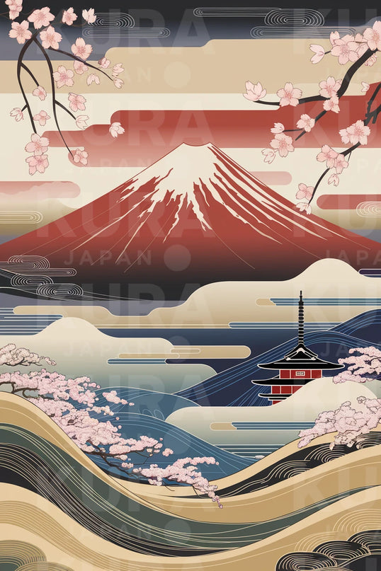 tableau japonais mont fuji