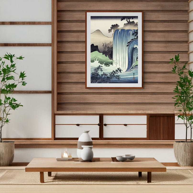 Affiche cascade japonaise