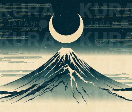 Affiche estampe lune et montagne